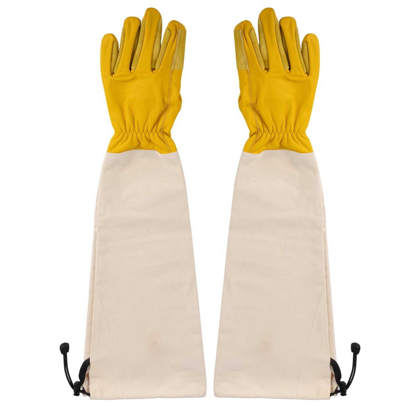 Kings County Tools Long Garden Gloves for Men and Women - Breathable Canvas and Thorn Proof Leather Gardening Gloves with Arm Guard Gauntlet for Pruning Planting Rose Cactus or Blackberry (Large)