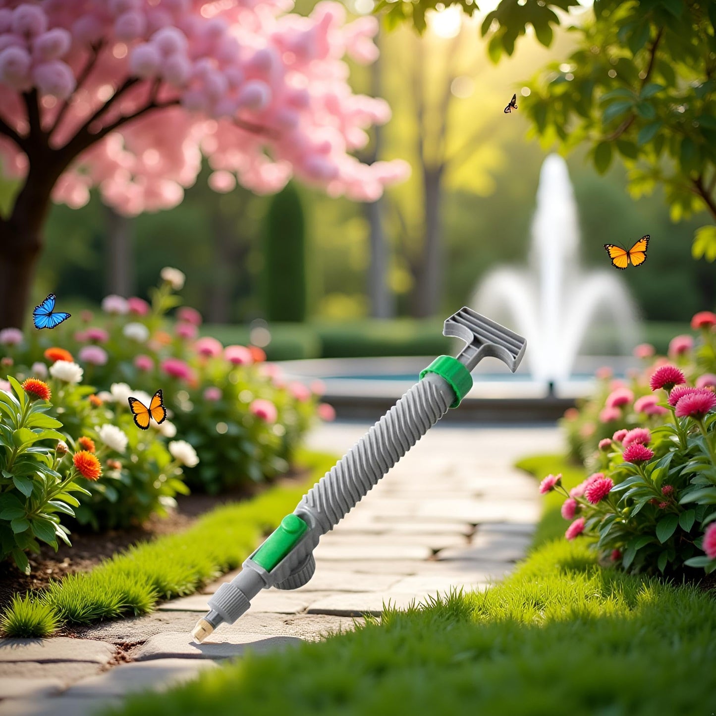 Pxiryanlow Handheld Green Plastic Garden Pump Sprayer - High Pressure Air Pump Manual Sprayer with Adjustable Nozzle - Lawn & Garden Sprayer