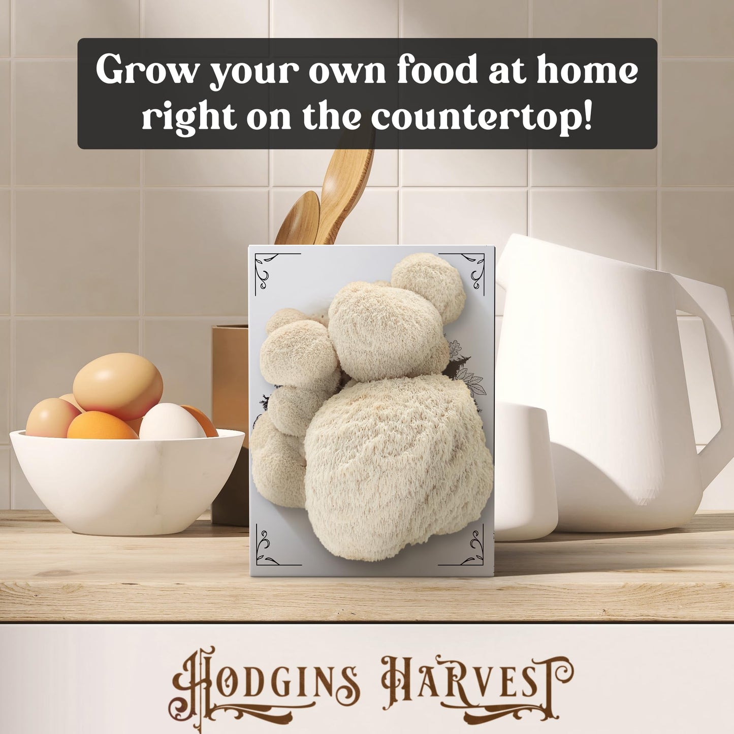 Hodgins Harvest Organic Lion's Mane Mushroom Growing Kit - Indoor Gardening Kit for Fresh Gourmet Mushrooms - Easy to Grow at Home - Holiday Gift for Garden Lovers & Foodies - Grown in USA - 3.5 lb