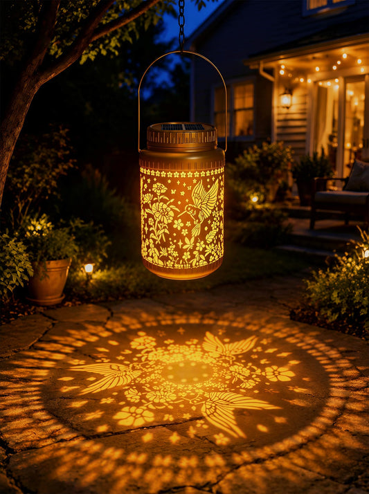 Cooo 2 Pack Solar Lanterns Outdoor Waterproof Hummingbird Red_Sage Solar Pathway Lights Landscape Path Christmas Gifts for Women Mom Grandma Outdoor Table Lamps Garden Yard Backyard Decor -Rose Gold