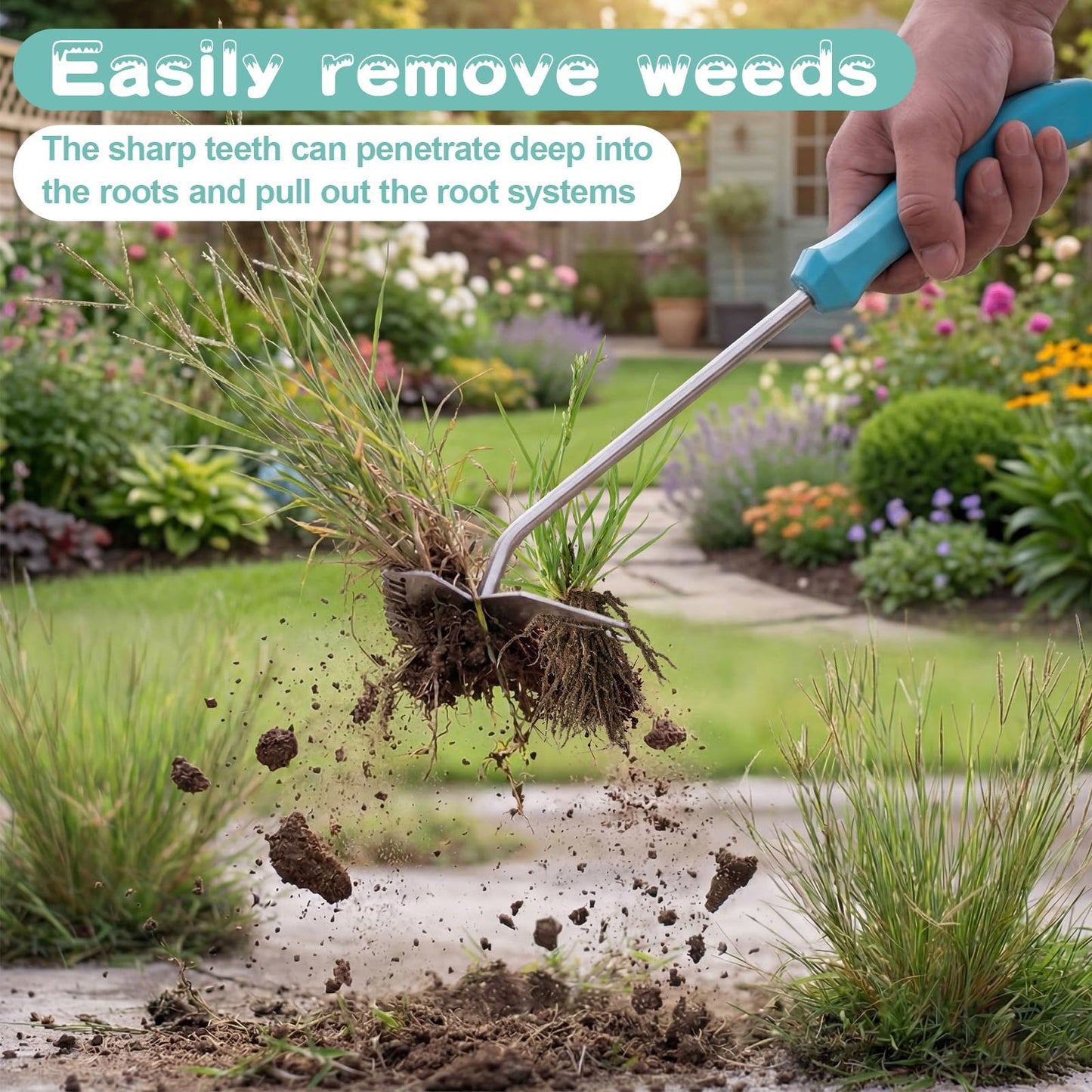 JRKJQBV Garden Weed Tool,2026 Portable Gardening Tools,Adopting Ergonomic Handle Design,Stainless Steel Weeding Tools,Hand Weeder Tool Suitable for Farm Planting,Gardening