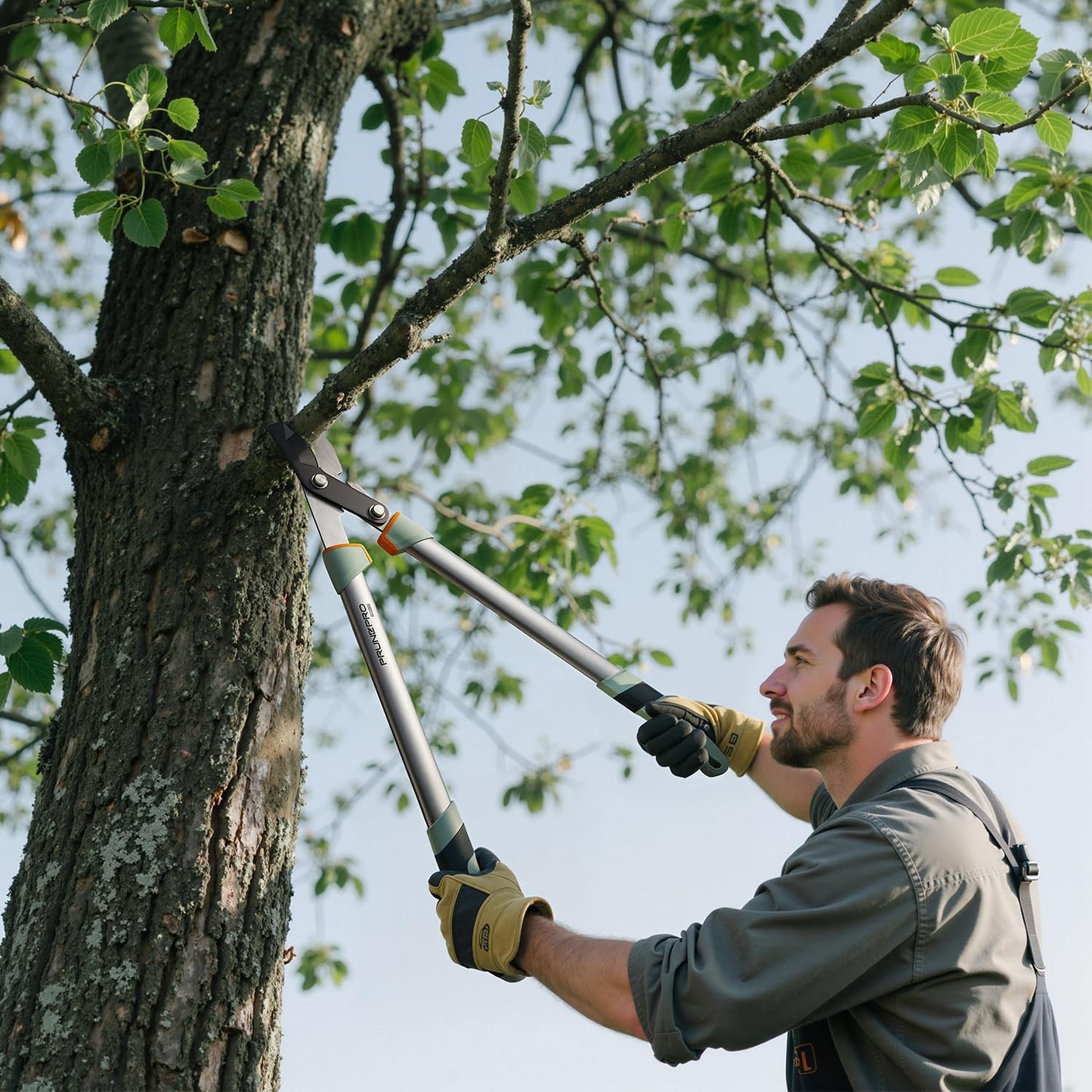PrunePro Loppers for Tree Trimming Stainless Steel Branch Cutter Heavy Duty Bypass Tree Pruner Rust Resistant Sharp Blade Up to 2" Tree Limb Trimmer for Gardening