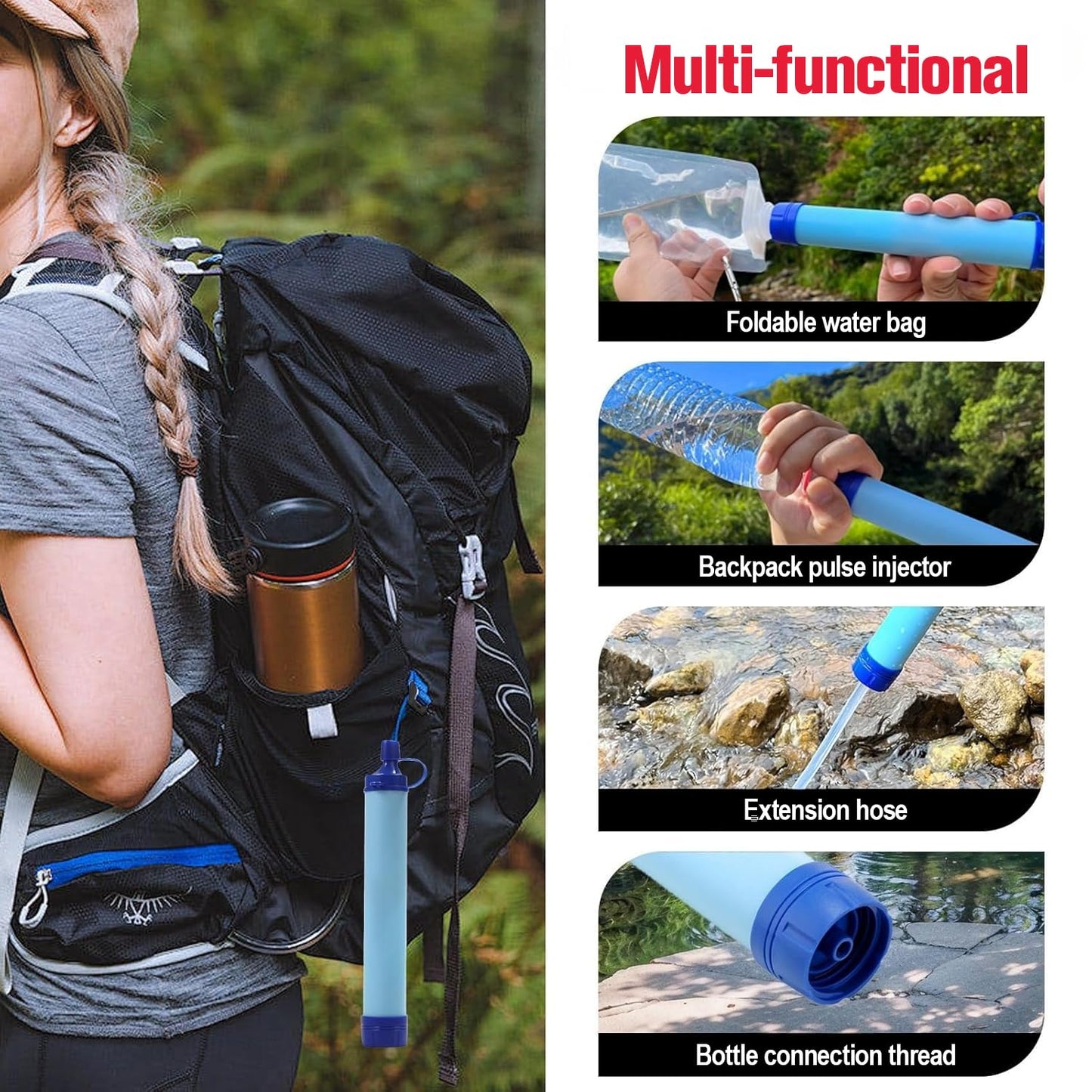 Gemmac 218pcs First Aid Kit Emergency Survival Kit, First Aid Bag with Compass Raincoat Emergency Blanket Torch Medical Kits, Survival Bag for Hunting Camping Essentials Hiking Gear Outdoor Adventure