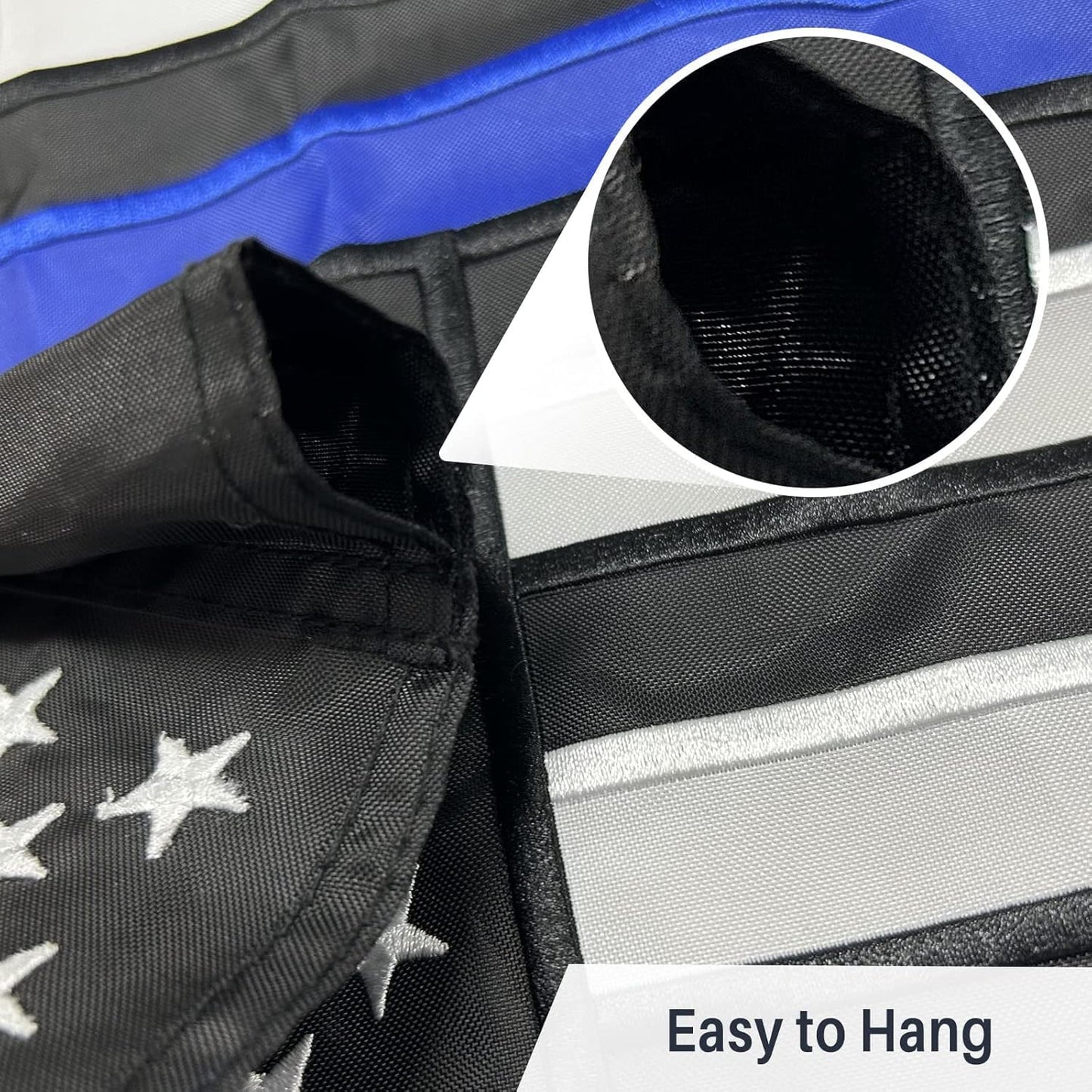 AMZFLAG Thin Blue Line Garden Flag with Stand Holder Set for Outside Yard 12x18 Inch Embroidered Police Garden Flags Small American Back the Blue Lives Matter Flag Law Enforcement