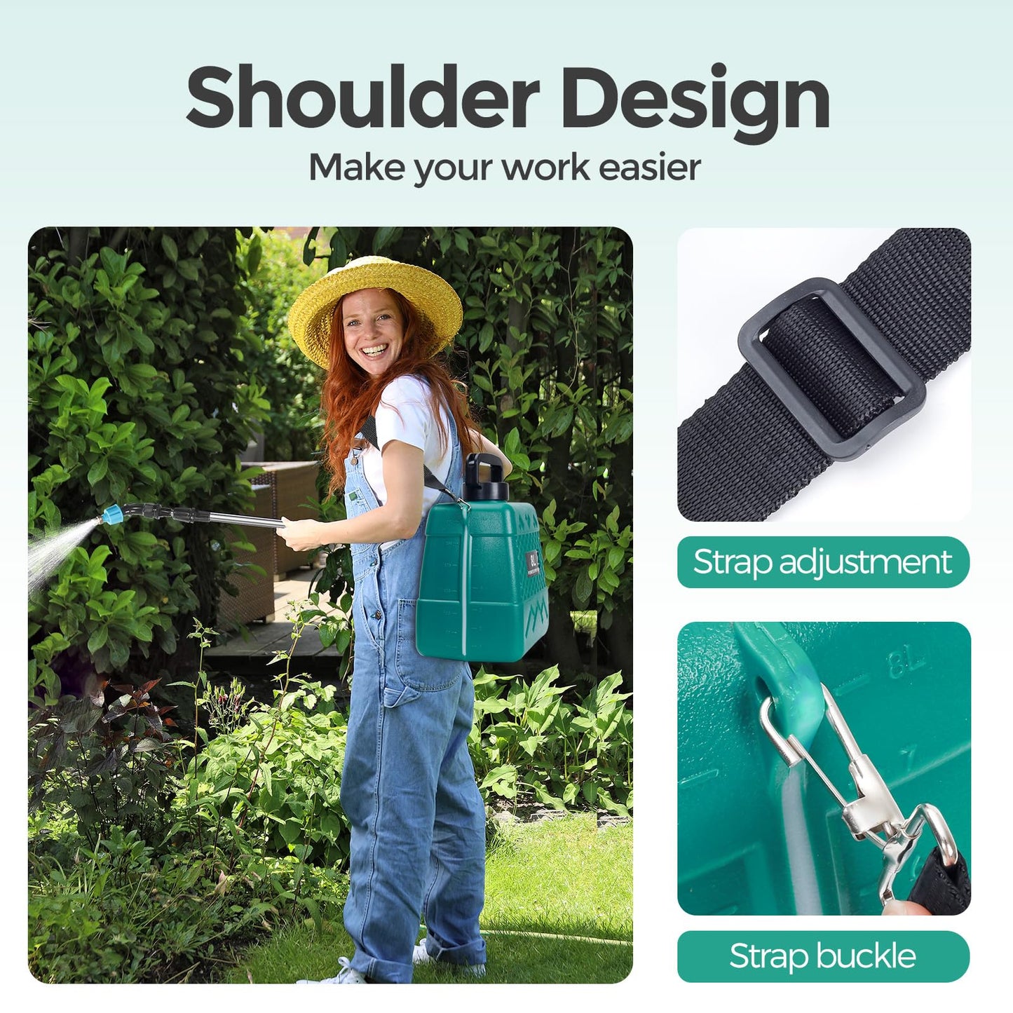 Garden Sprayer 2 Gallon,Battery Powered Sprayer with 5 Mist Nozzles,Telescopic Rod Electric Backpack Sprayers in Lawn & Garden