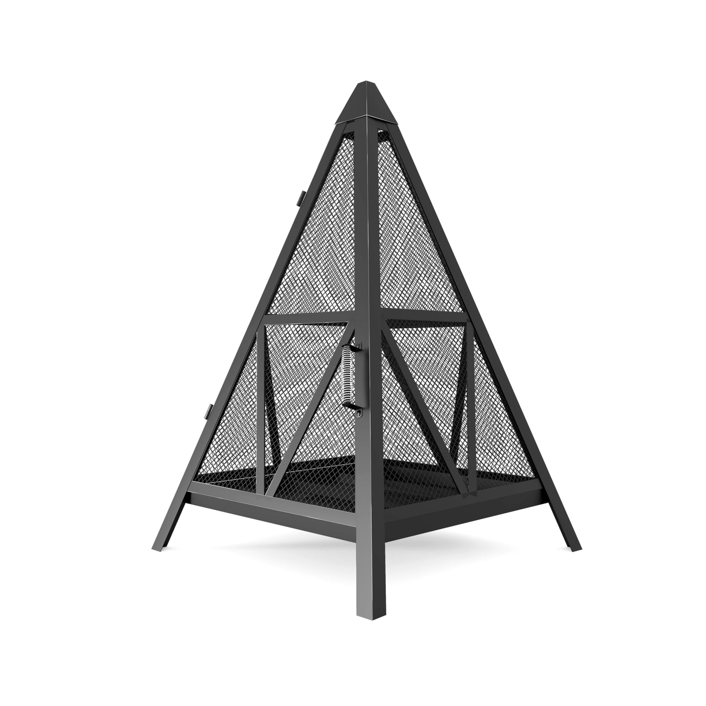 Kingson Pyramid Fire Pit, Heavy-Duty Steel Smokeless Wood Burning Fire Bowl for Outdoor Patio Garden Backyard, Bohemian & Meditation Decor
