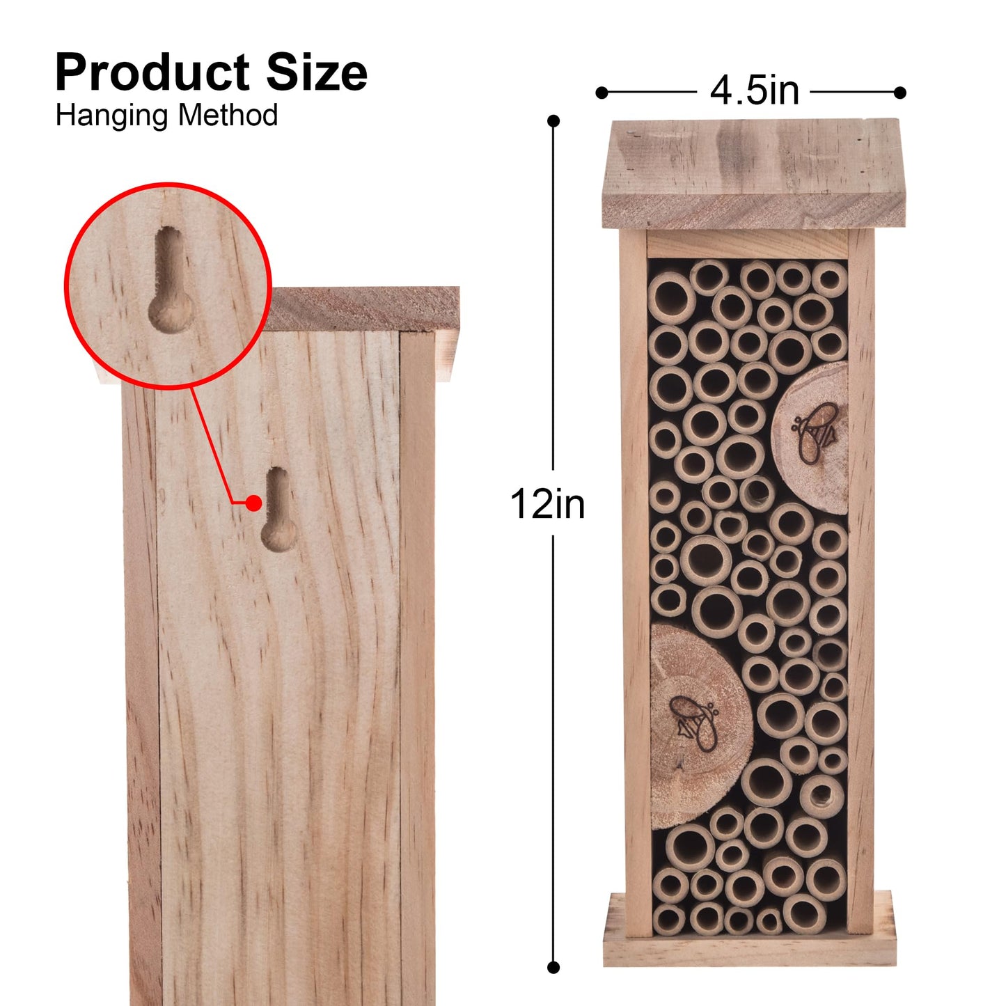 Bird House Bee Hive Wooden Insects House Hanging Bamboo Insect Hotels for Outdoor Garden Decorative