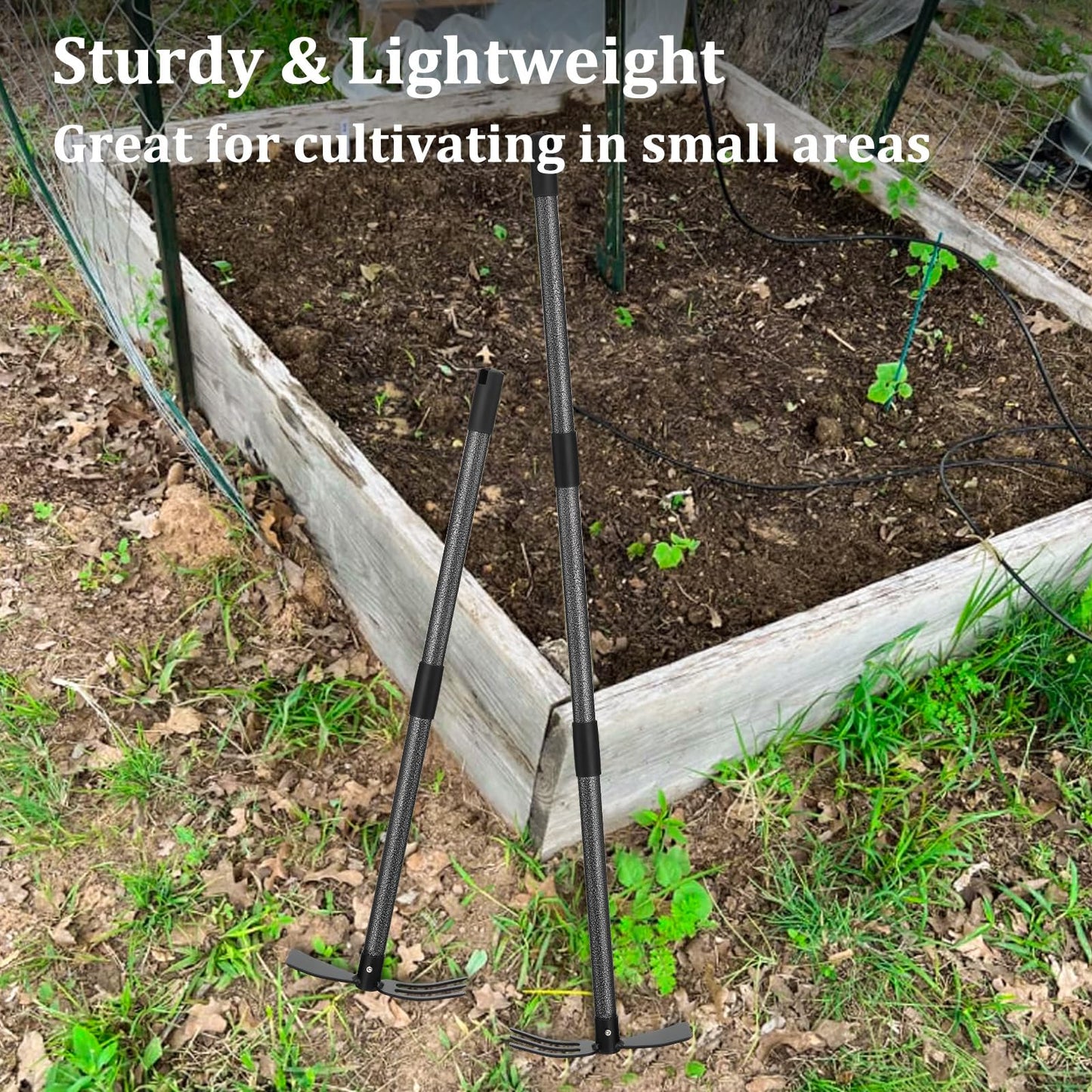 EUIJOIP Multi-Purpose Garden Hoe Tool – Heavy Duty Adjustable (16"-45") with Ergonomic Handle, Anti-Rust Coated Steel, for Weeding, Digging, Cultivating – Lawn, Farm, Outdoor Use