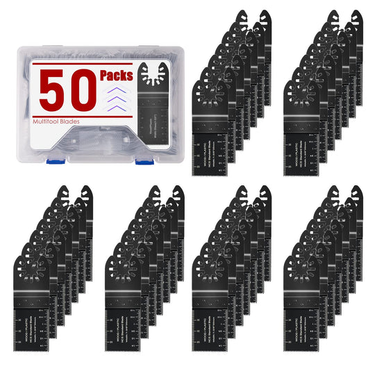 Adust 50 Wood Multitool Blades Kit Multi Tools Blades Oscillating Saw Blades Fit Dewalt Tools Ryobi Bosch Ridgid Milwaukee Rockwell Fein Multimaster Craftsman Oscillating Tool Blades (50)