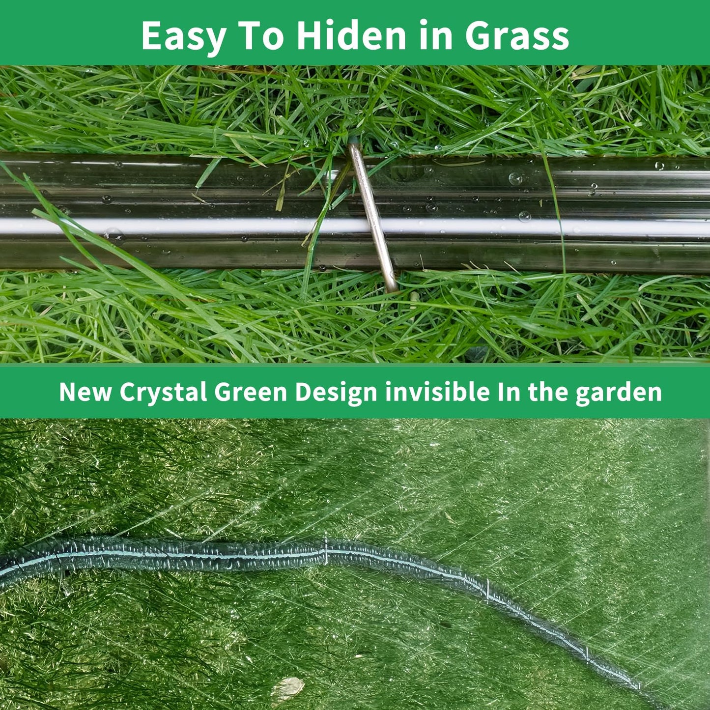 Secbulk 2026 Reinforced Sprinkler Hose & Soaker Hose for Yard - 50 FT Flat Garden Hose with Holes, Heavy Duty No-Kink Lawn Irrigation Hose (Includes Stakes, High Pressure Spray)