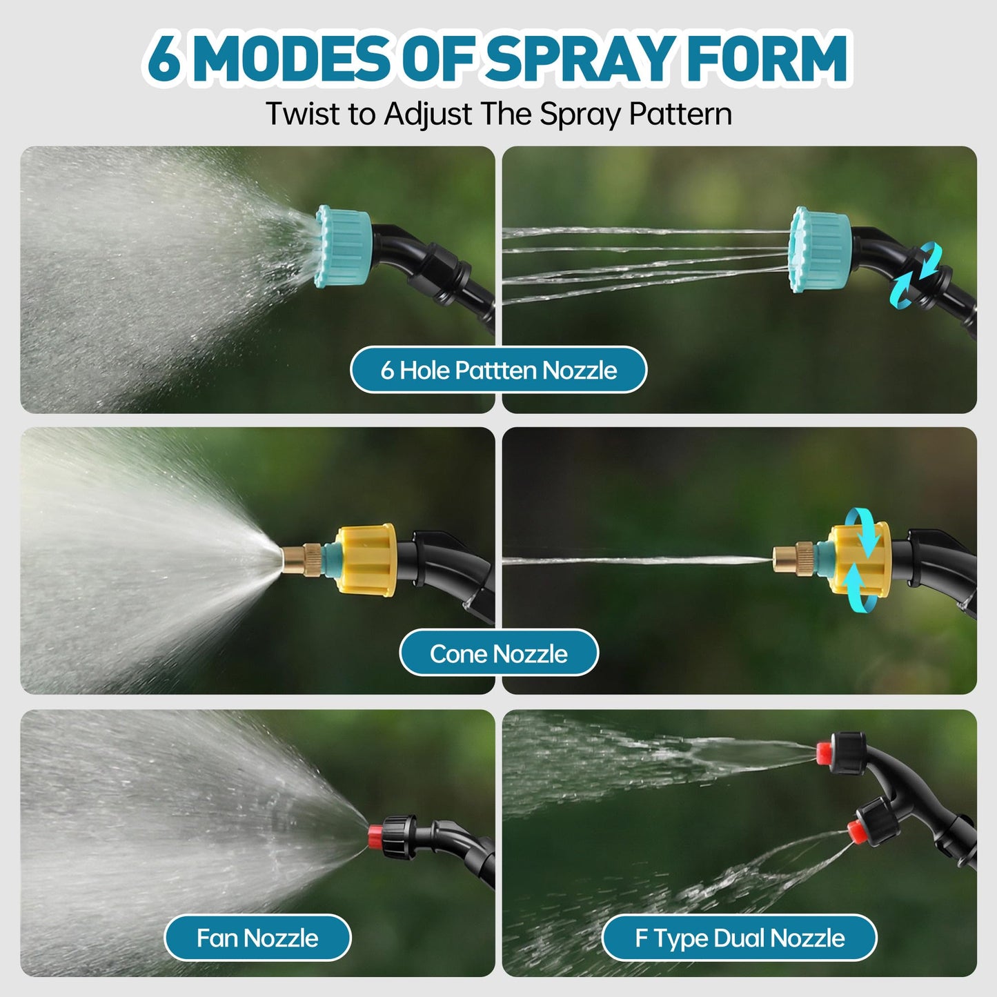 Battery Powered Sprayer, 2 Gallon Electric Sprayer Battery Operated with 4 Mist Nozzles, 2 Speeds, Battery Indicator, 41" Telescopic Wand, Rechargeable Handle, Weed Sprayer for Lawn Garden Yard
