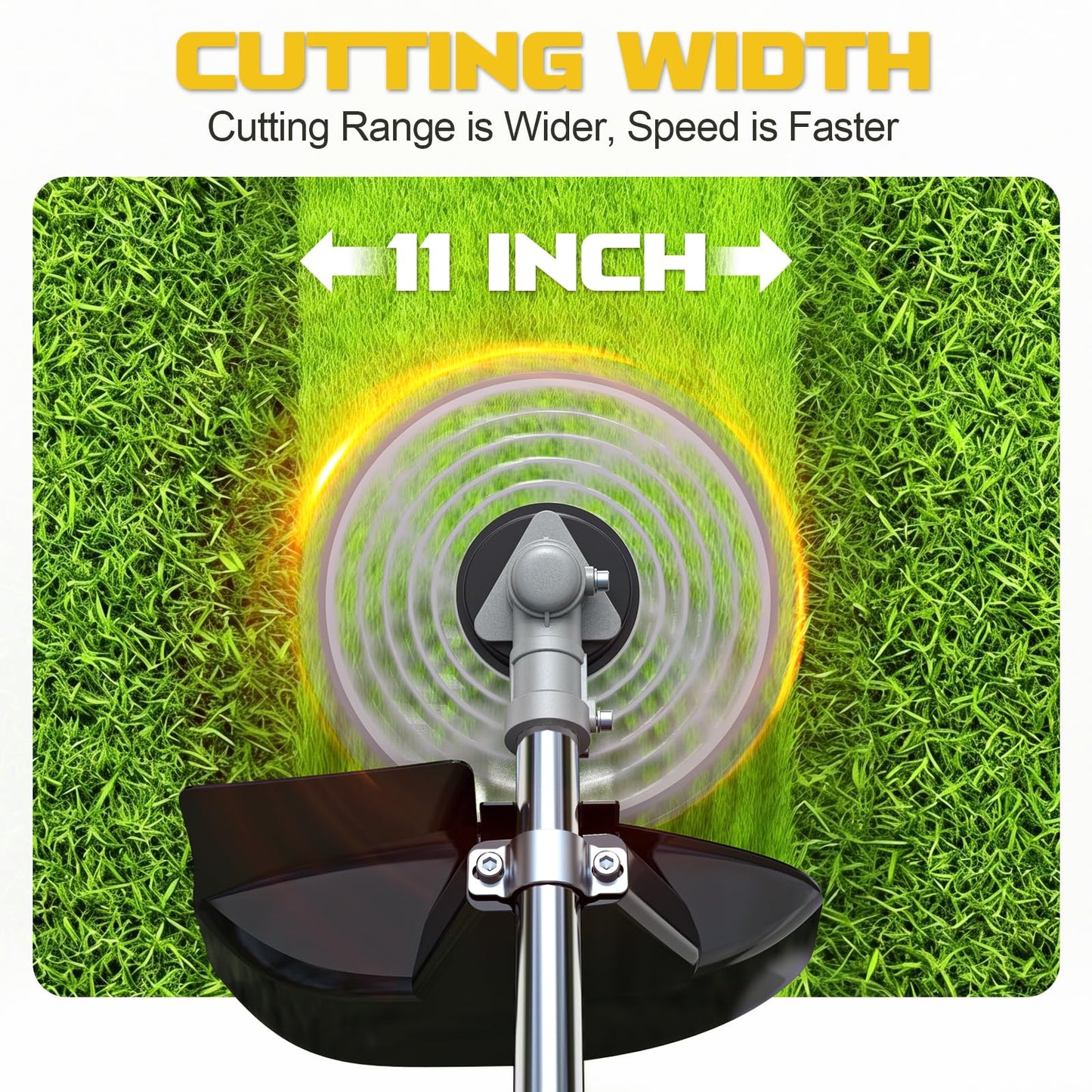 Cordless 2-in-1 Tiller Cultivator & Weed Wacker Compatible with Dewalt 20V Battery (Tool Only), 500RPM Electric Garden Tiller String Trimmer, 9" Tilling Width 9.4" Depth for Soil Lawn Cultivation