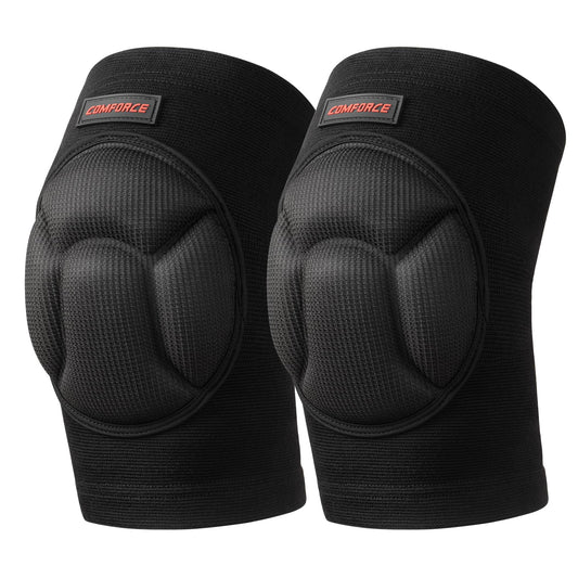 COMFORCE Protective Knee Pads with Thick Sponge for Volleyball, Anti-slip Knee Brace Collision Avoidance Knee Sleeve for Basketball, Gardening Housework, Yoga, Skateboarding, M