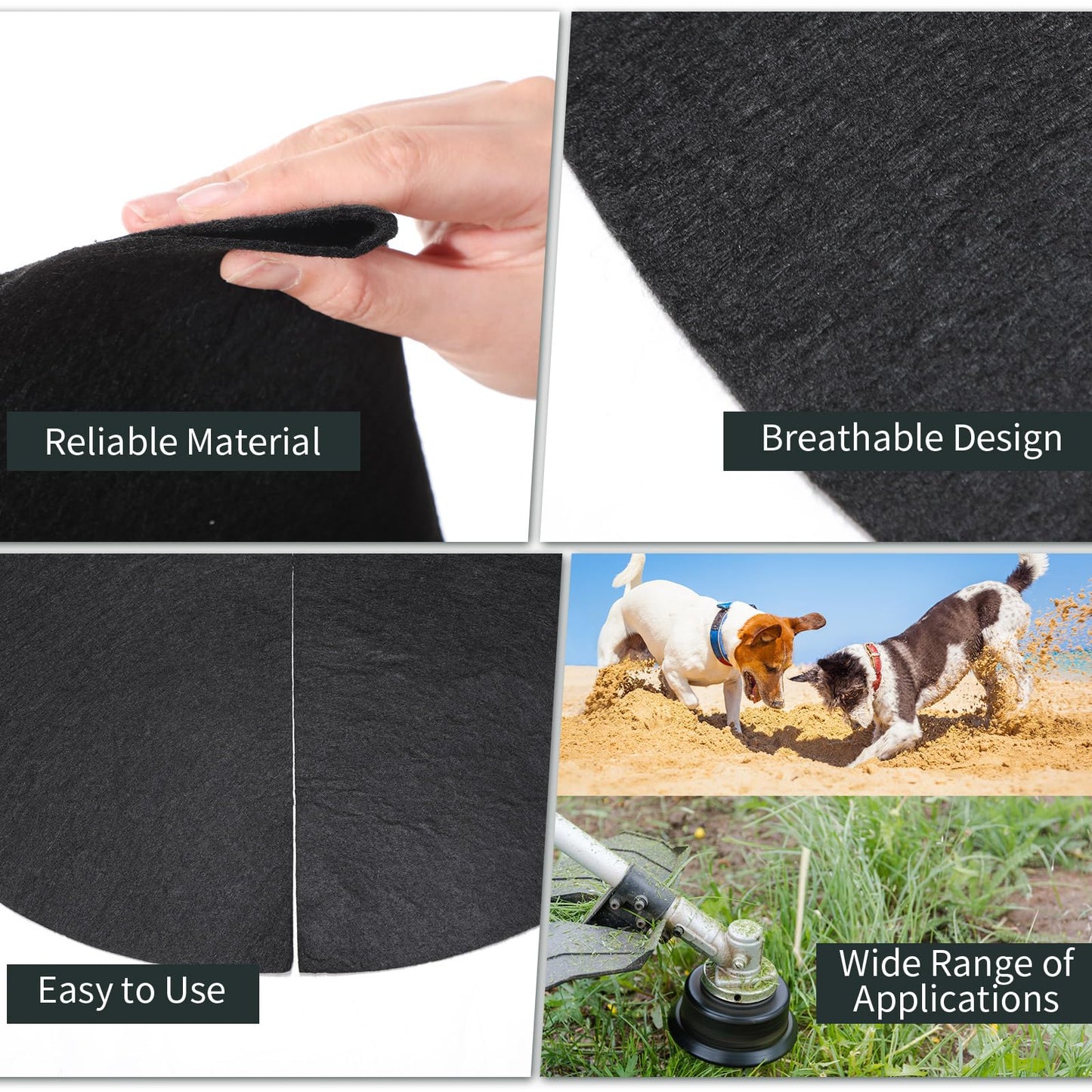 Macarrie 30 Pieces Weed Barrier Mats Non Woven Tree Mulch Ring Thickened Tree Protectors Mat Black Mulch Reusable Rings Landscaping Plant Cover Round Anti Grass Gardening Fabric Cover(16.5 Inch)