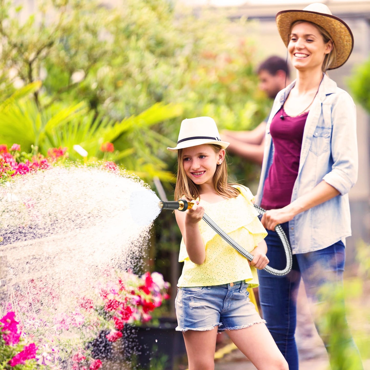 Rosy Earth Garden Hose 100 FT, Heavy Duty 304 Stainless Steel Flexible Water Hose, No-Kink, No Bite, Expandable Water Hose for Yard, RV, Car