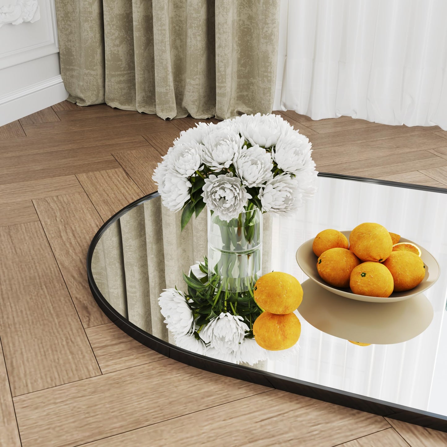 AUYHM 34"x76" Large Mirror Full Length,Nano Glass Oversized Floor Mirror, Arched Full Length Mirrors,Large Standing Mirror,Black Arched Mirrors