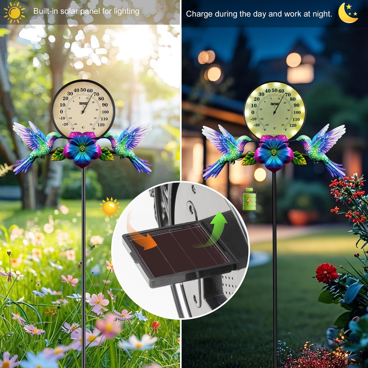 Outdoor Thermometer Thermometer for House Indoor Outdoor Thermometer Outdoor Thermometers for Patio Room Thermometer Hummingbird