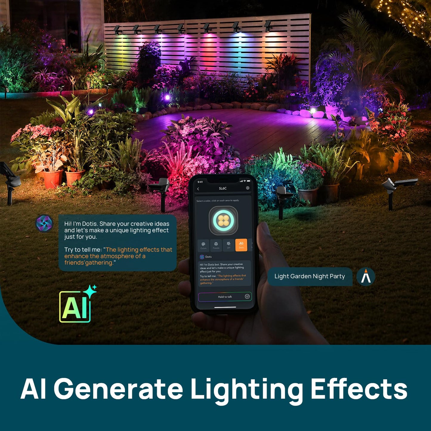 Linkind Smart Solar Lights Outdoor Waterproof SL6C, Dual-Ring Solar & USB Charging Solar Spotlights Outdoor Waterproof IP66, Color Changing Spot Light for Yard, Tree, Landscape, House, 4 Pack