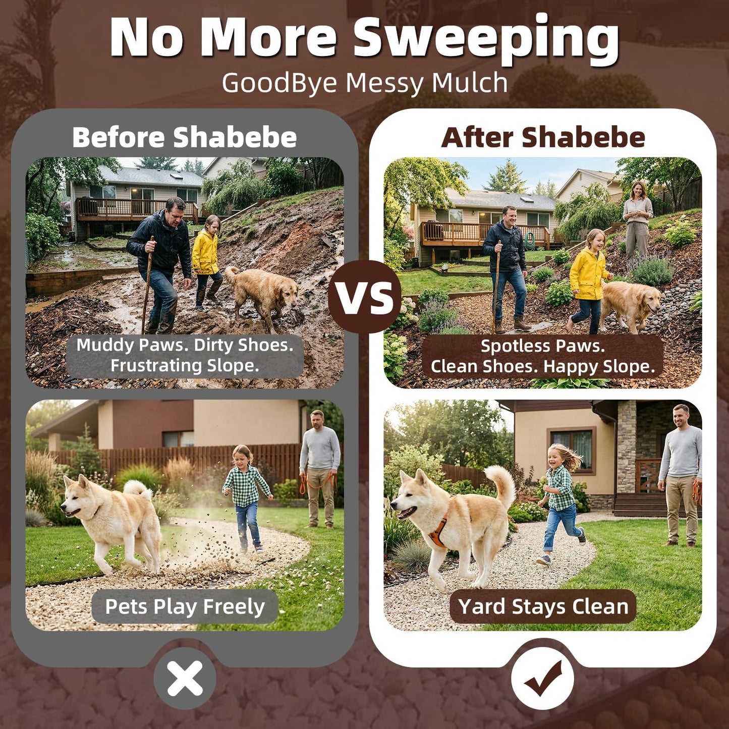 Shabebe Mulch Hold for Landscaping, 4 Gallon 20X Super Hold Rock Glue Gravel Binder,100% Water-Permeable Pea Gravel Stabilizer, Pet Safe Long Lasting Mulch Stone Adhesive for Paths, Patios & Borders