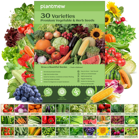【Seed Vault】 Heirloom Vegetable Seeds Planting Kit - 15,000+ Non-GMO Seeds for Hydroponic, Indoor & Outdoor Gardening | Includes Tomato, Cucumber, Carrot Seeds & Survival Backpack Emergency Gear