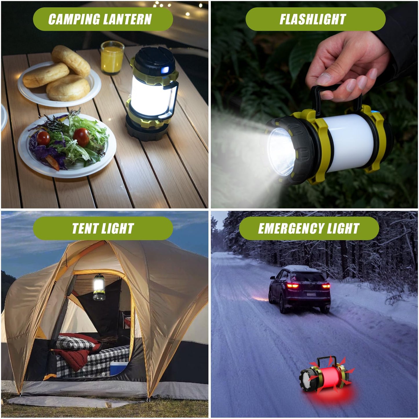 AlpsWolf Camping Lantern Rechargeable , Alpswolf Camping Flashlight 4000 Capacity, 6 Modes, IPX4 Waterproof, Led Lantern Camping, Hiking, Outdoor Recreations
