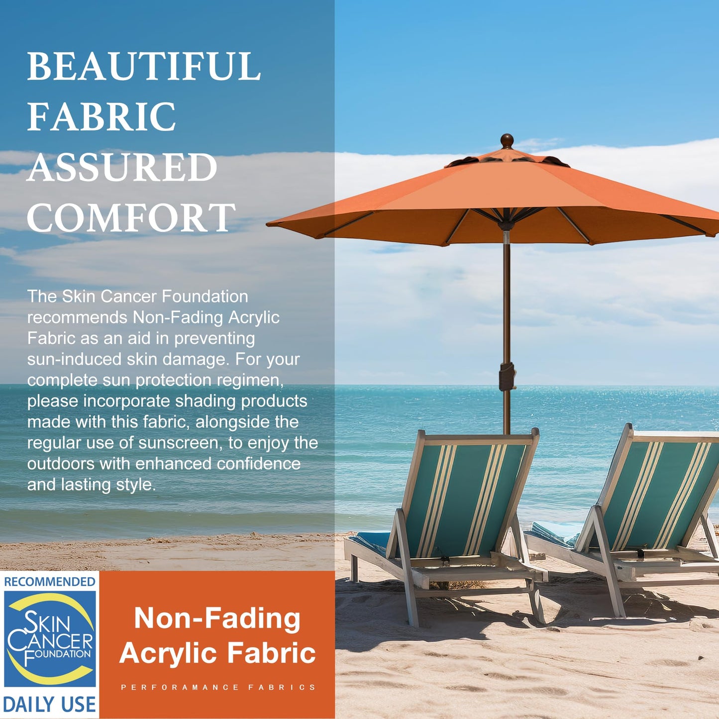 EliteShade USA 10-Year-Non-Fading 9Ft Market Patio Umbrella, UPF 50+ UV Protection Performance Sun Umbrella, Heavy Duty Commercial Grade Outdoor Table Umbrella with Crank & Tilt, Windproof Vented Top for Garden, Pool, Deck and Outdoor Playsets, Rust