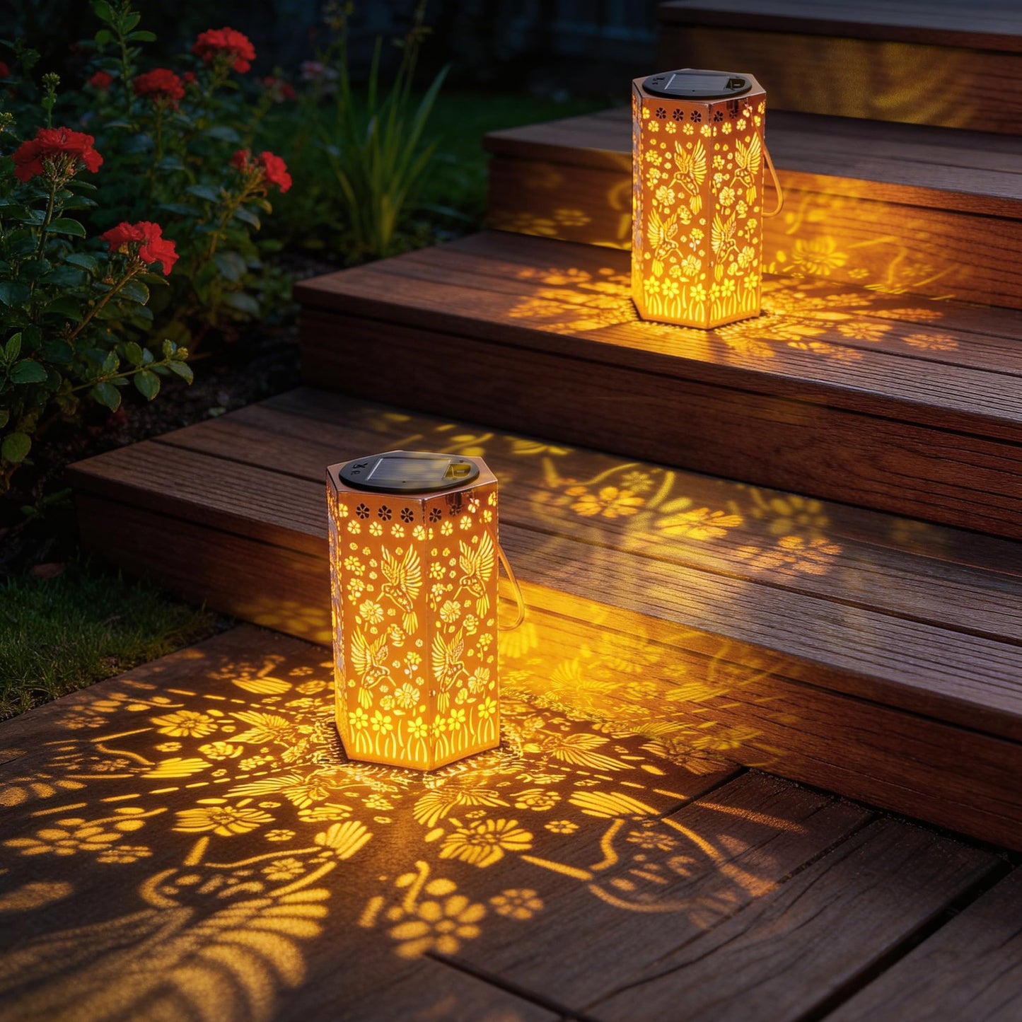 Hummingbird Solar Lanterns Outdoor Waterproof, Birthday Gifts for Women Mom Grandma, Hanging Solar LED Lights for Garden Decor Outside, Metal Lantern for Yard, Patio, Backyard, Porch