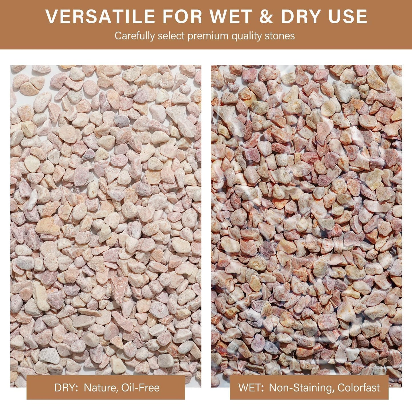NUPICK 12 lbs Pebbles for Indoor Plants, 3/8 Inch Pea Gravel for Fish Tank, Decorative Rocks for Succulent, Natural River Stones for Vases, Cactus, Landscaping, Bird Bath, Aquarium, Peach