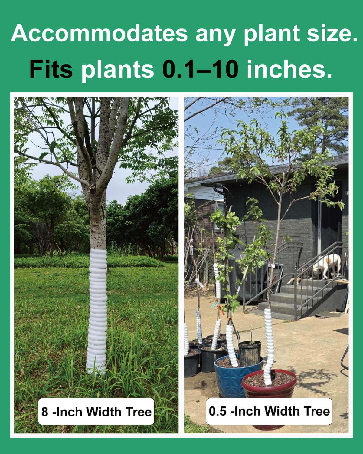 8 Pcs Tree Trunk Protector - Two Sizes Spiral Tree Guard with Free Cut-Resistant Gloves, Plastic Tree Bark Protector for Saplings/Fruit Trees, Anti-Deer/Squirrel/Animal Tree Protection for Garden Yard