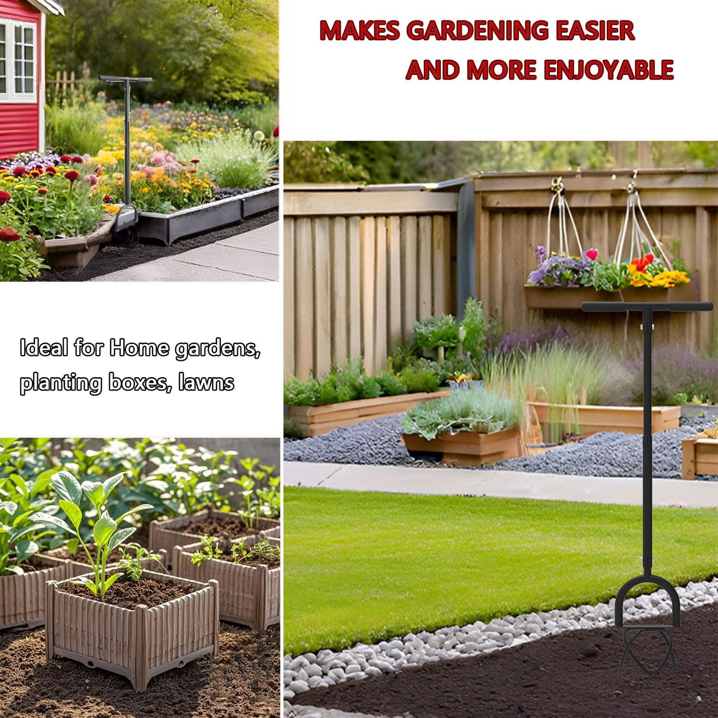 Hand Tiller Garden Claw, 4-Tine Twist Tiller Cultivator for Soil Loosening, Lawn Aeration, and Garden Bed Preparation - Durable, Adjustable, and Easy to Use Garden Tool