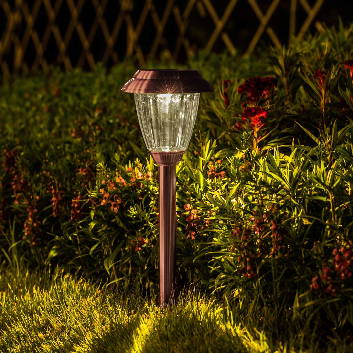 Voona Solar Lights Outdoor - 8 Pack Copper Garden Walkway Lights Solar Powered Waterproof for Garden, Lawn, Yard, Pathway