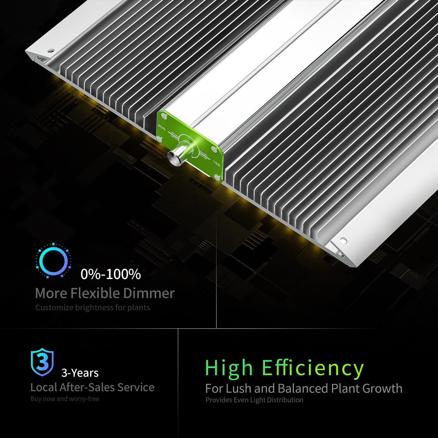 BESTVA BP1000 Dimmable LED Light, Full Spectrum Plant Lamp for Indoor Seed Starting, Seedlings, Vegetables & Household Plants
