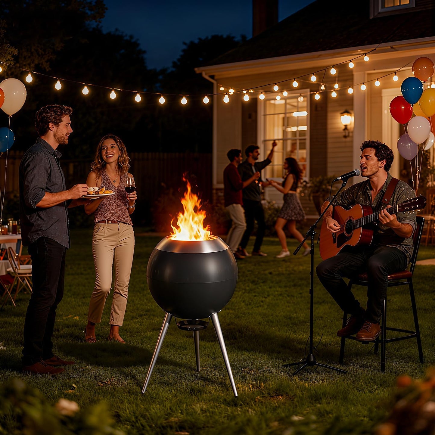 CABZOON Smokeless Fire Pits for Outside,Solo Bonfire Fire Pit with Removable Ash Pan,304 Stainless Steel Liner Heightening Outdoor Heater, Enhanced Airflow and Easy Cleanup