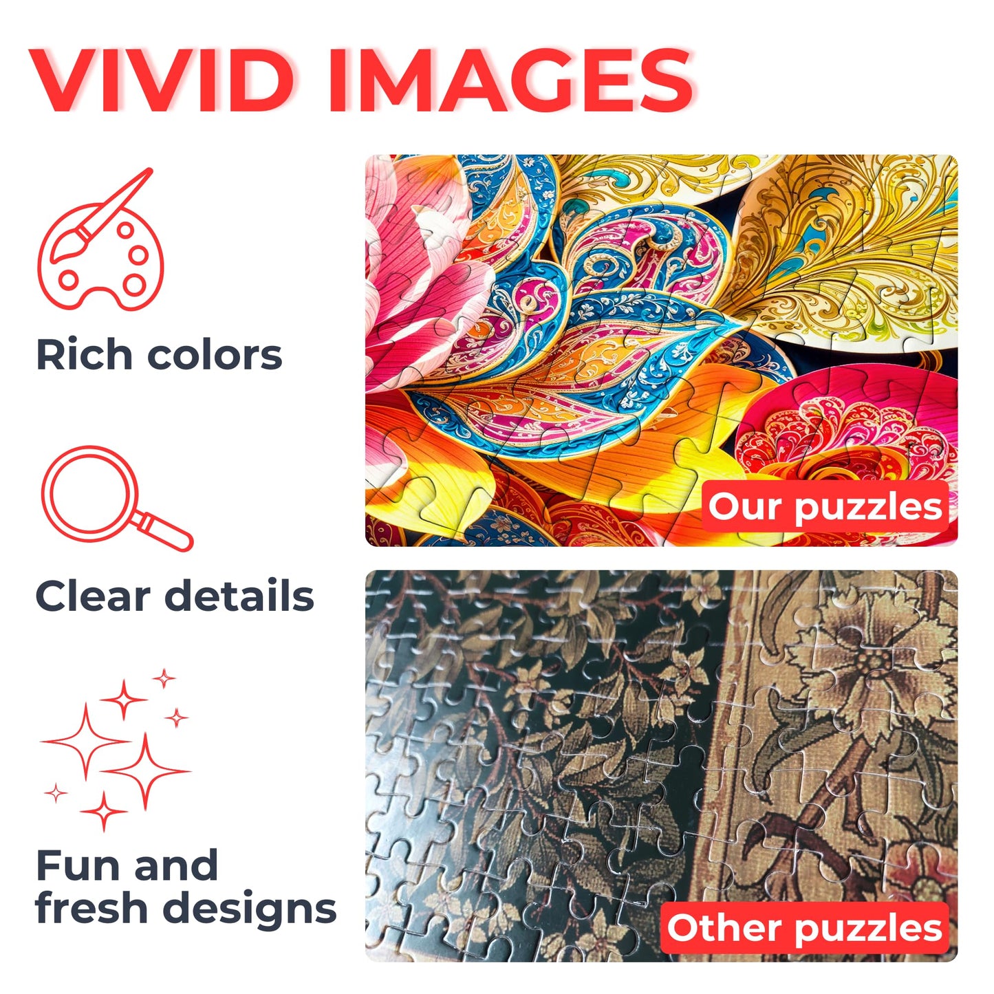 1000 Piece Jigsaw Puzzle for Adults - Colorful Flowers in the Rain Garden, Matte Anti-Glare, Unique-Shape Pieces, Sturdy 2mm Board, Frame-Worthy 27x19 in Gift for Women | Enjoy Complete-Set Guarantee