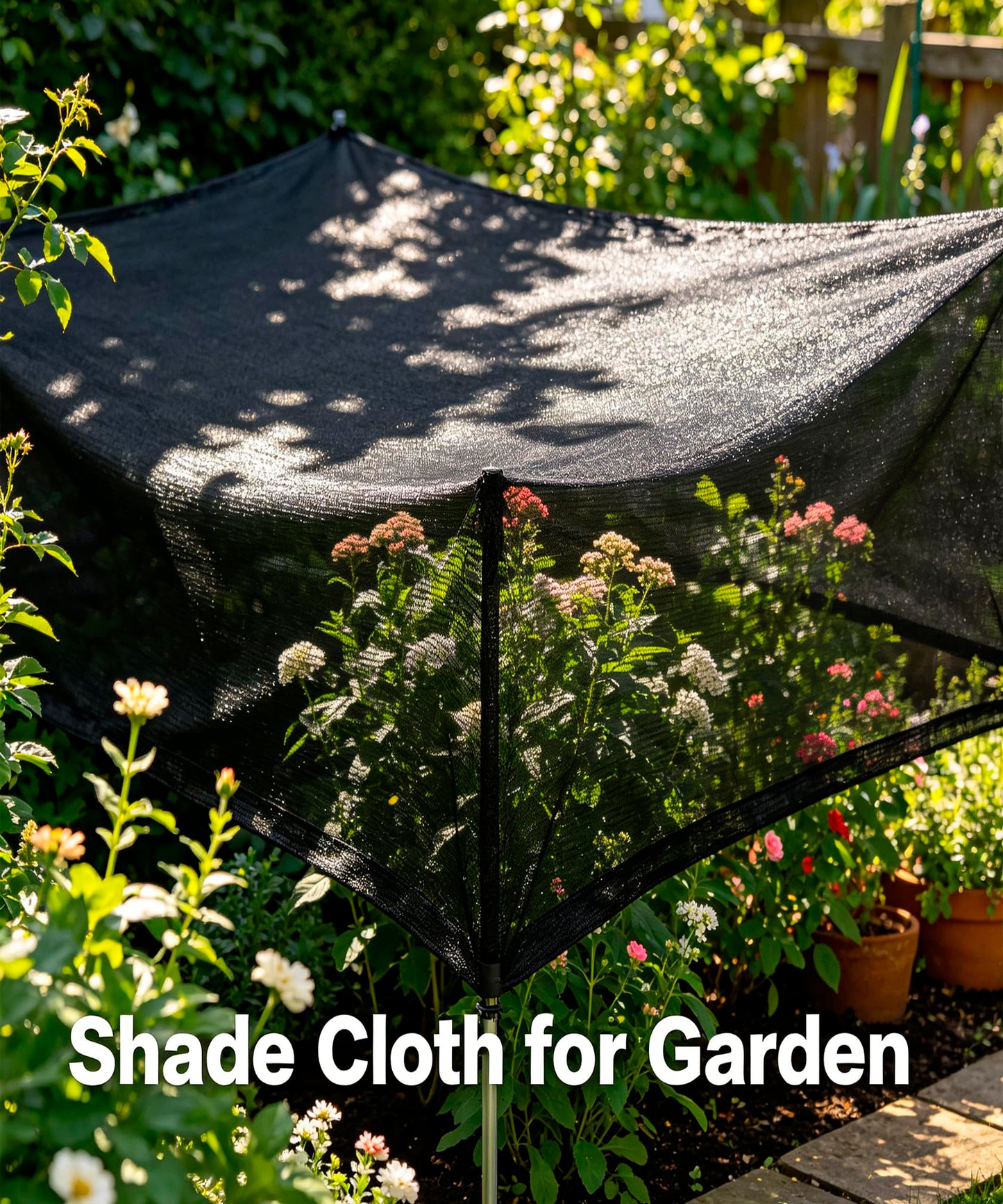 e.share Sun Shade Cloth, 40%-50% Sun Block Mesh Net, 10FT x 14FT Breathable Black Screen for Garden Greenhouse Patio Plants Vegetables Flowers