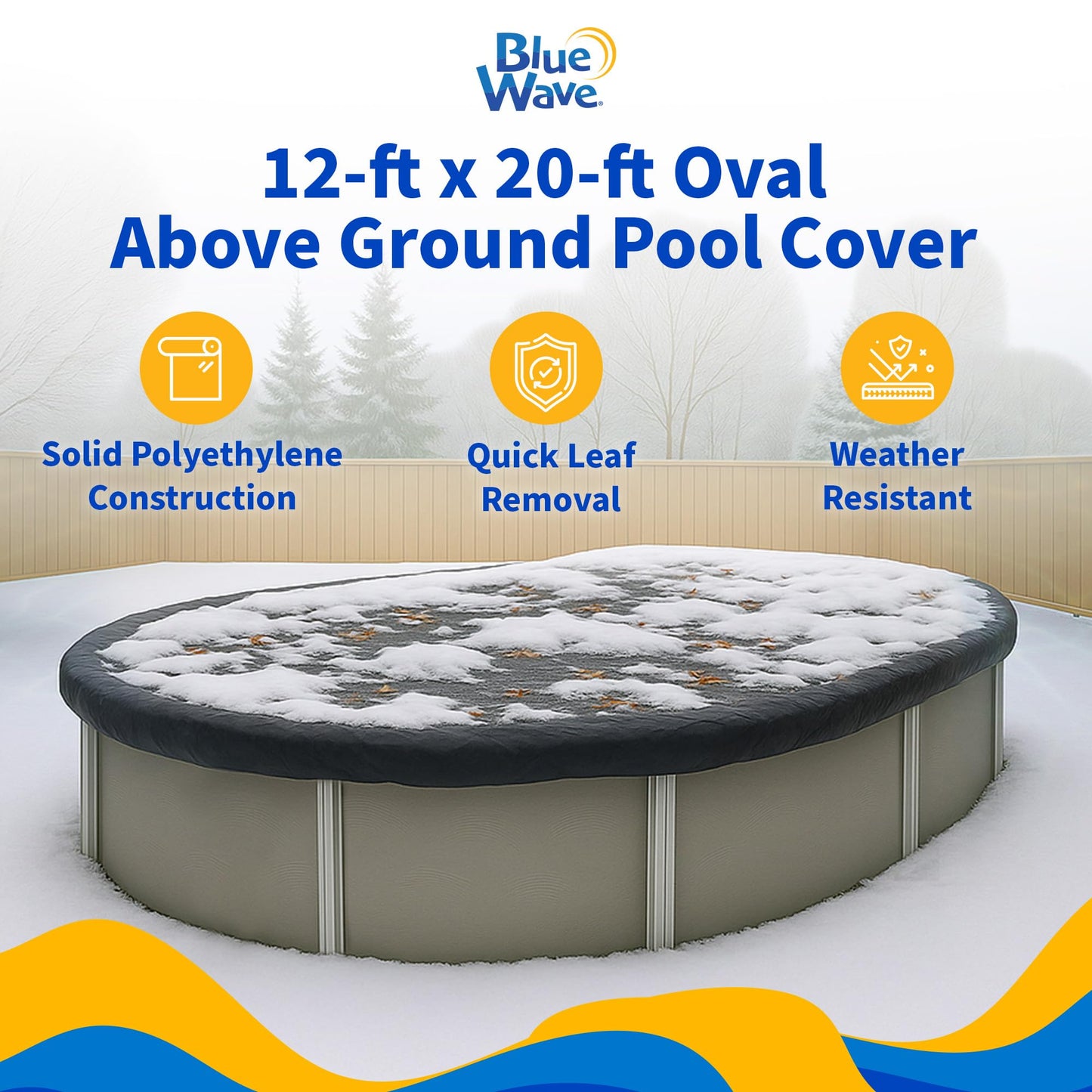Blue Wave 8-Year 12-ft x 20-ft Oval Above Ground Pool Winter Cover