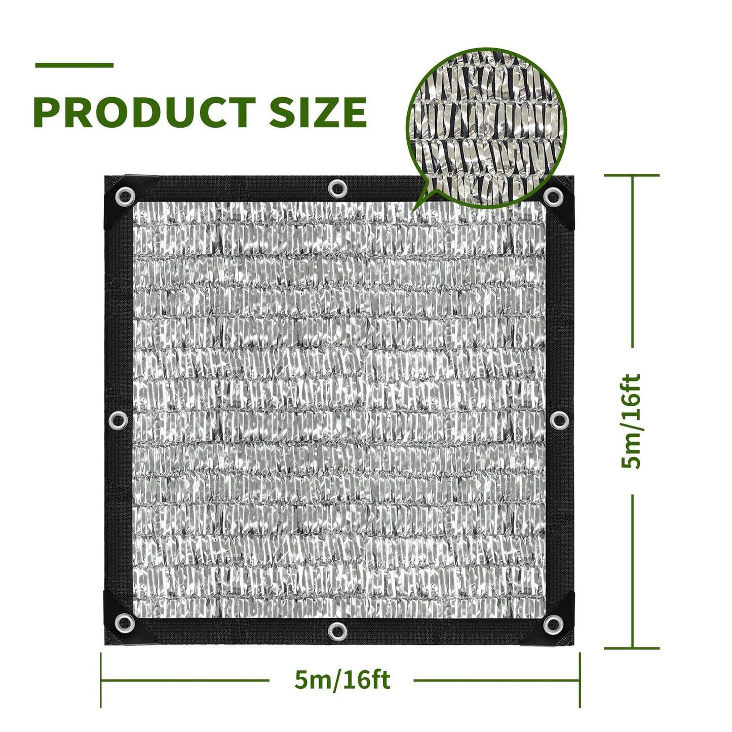 BXAEYIPOR Shade Cloth-80% Aluminum Sunblock Neting,Durable Mesh Tarp with Grommets,Shade Cloth for Garden,Car, Outdoor Pergola,Greenhouse,Chicken Coop and Dog Kennel(Silver)