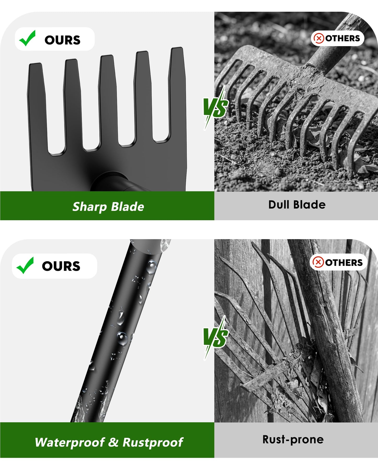 Garden Hoe, 2-in-1 Garden Hoe, 60" Adjustable Handle, Sharp Blade, Efficient Weeding & Tilling Tool for Gardening