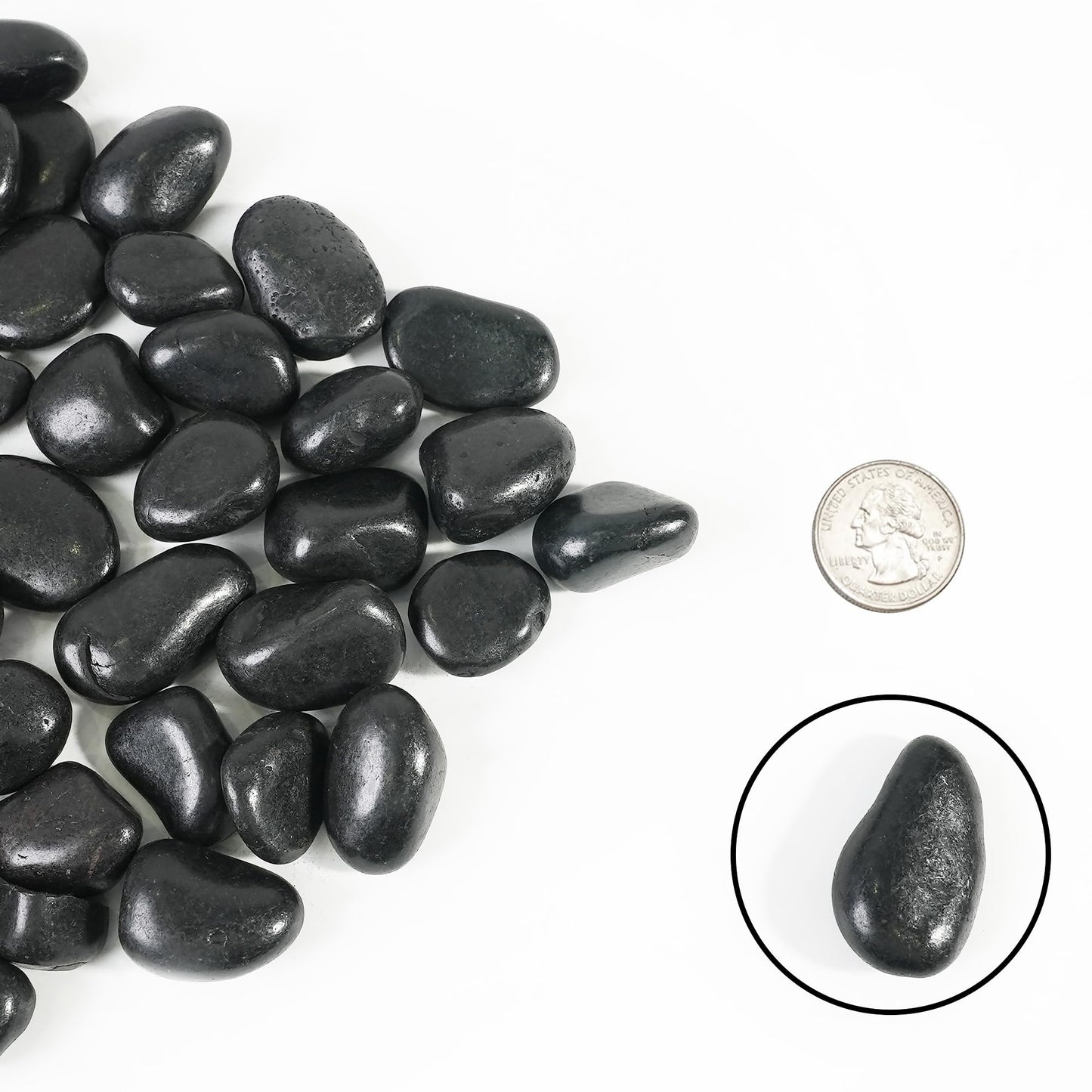 StoneCreek 12 LBS River Rocks, Large Size, Decorative Garden Stones for Plant Landscaping, Polished Gravel Filler Pebbles for Home Decoration, Vases, Succulents(Black Pebbles)