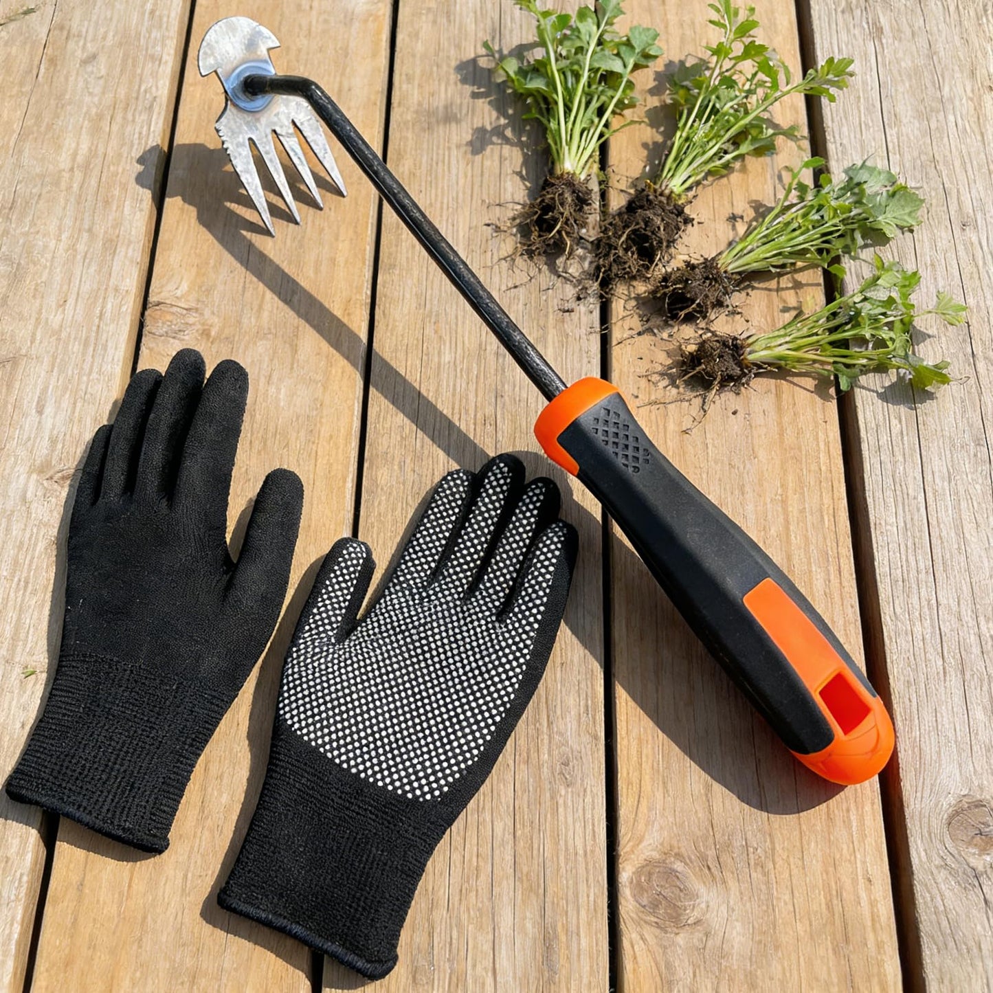 Weed Puller Tool, Upgrade Durable Garden Weeder Tools, Dual Purpose Manual Weed Removal Tool with Manganese Steel Teeth, Portable Uprooting Weeding Tool for Vegetable Gardens Backyards