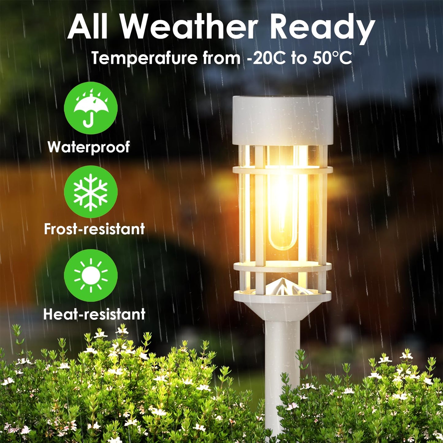 Mancra Solar Pathway Lights Outdoor Waterproof, 8 Pack LED Solar Garden Lights for Outside Decorations, Dusk to Dawn Solar Walkway Lights Landscape Lighting