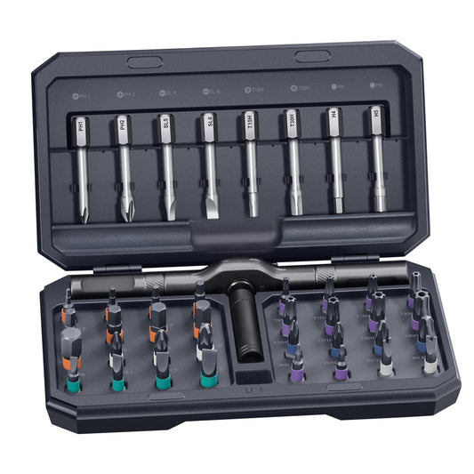 42 in 1 Magnetic Screwdriver, Screwdriver Set, Multi Bit Ratcheting Screwdriver Set with Storage Case Repair Tool Kit for Computer, Eyeglass, Bicycles, Watch, Ring Doorbell, Furniture and DIY