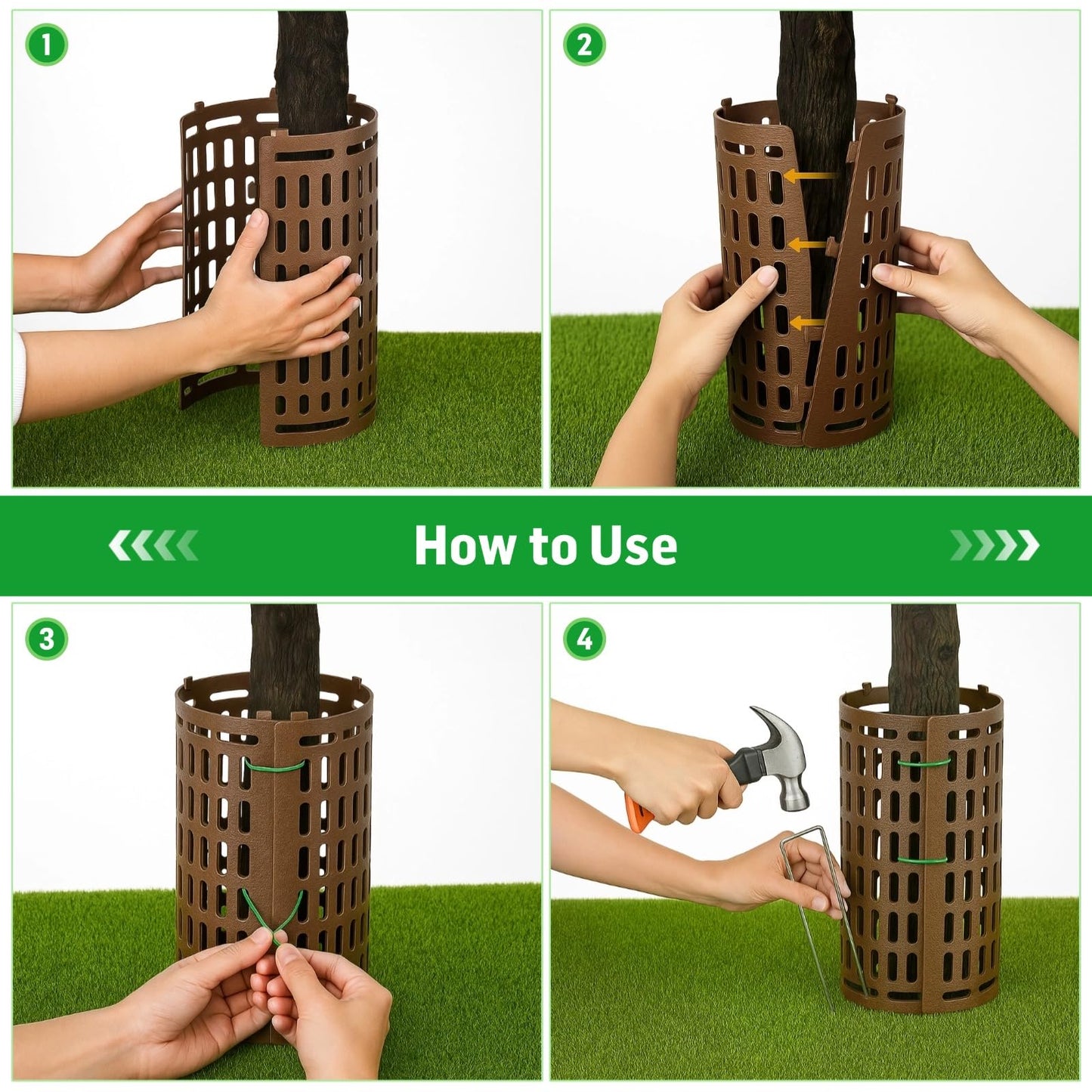 20 Pack Plant Tree Guard Protector, Tree Trunk Protector Around Trunk Bark, Saplings, and Vines, Expandable Mesh Tree Bark Protector 15 Inches Tall, Protect from Trimmers, Mowers, and Animals