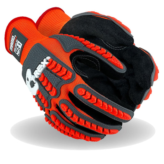 MAGID T-REX Flex Series Sandy Nitrile Coated Knit Impact Gloves, 1 Pair, 10/XL, TRX400