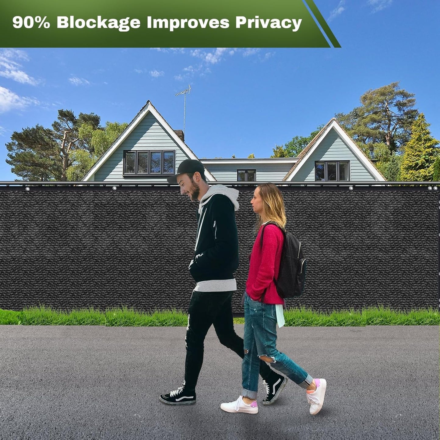 Privacy Screen Fence, TOTU 4ft x 50ft Heavy Duty 170 Shade Net Cover, for Wall Garden Yard Outdoor Home Decoration, Black