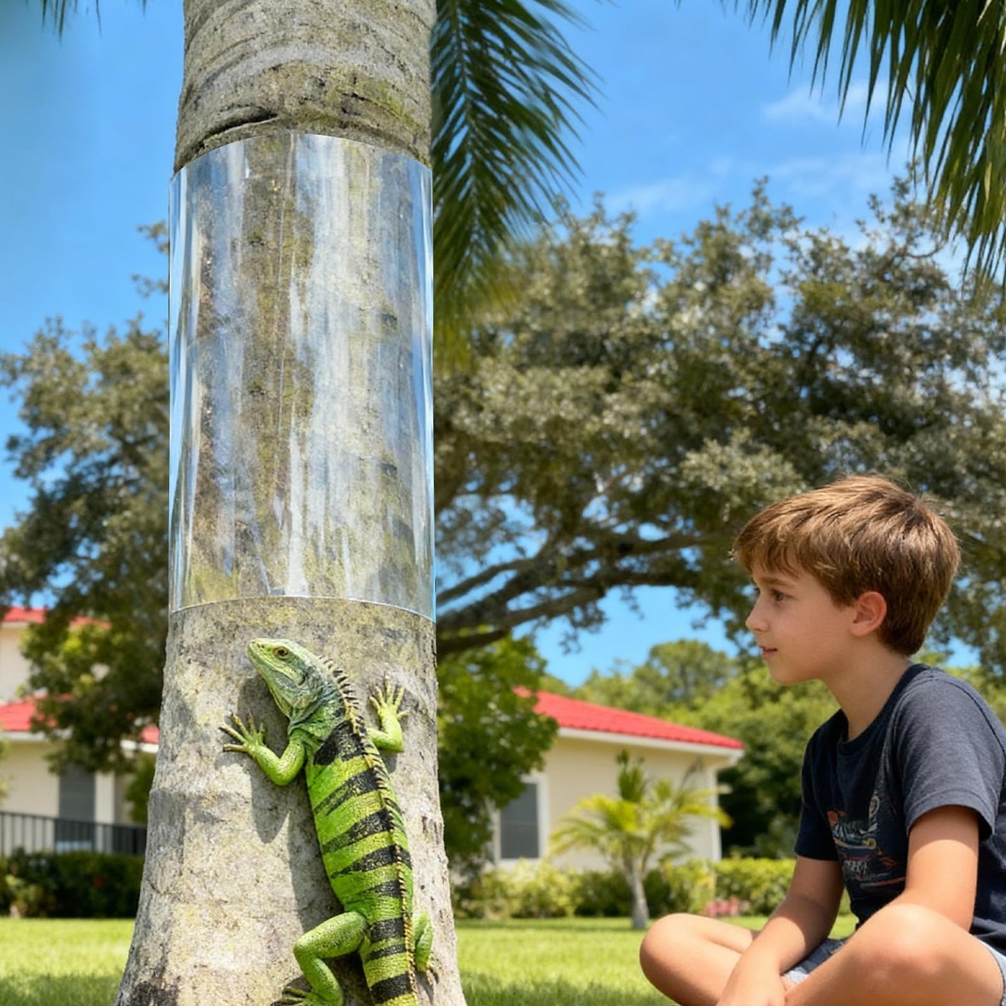 HZCGJMY Iguana Tree Wrap Tree Trunk Protector Guard for Iguana Prevention Climbing Trees with Tape Reusable Tree-Safe Guard (80" x 16")