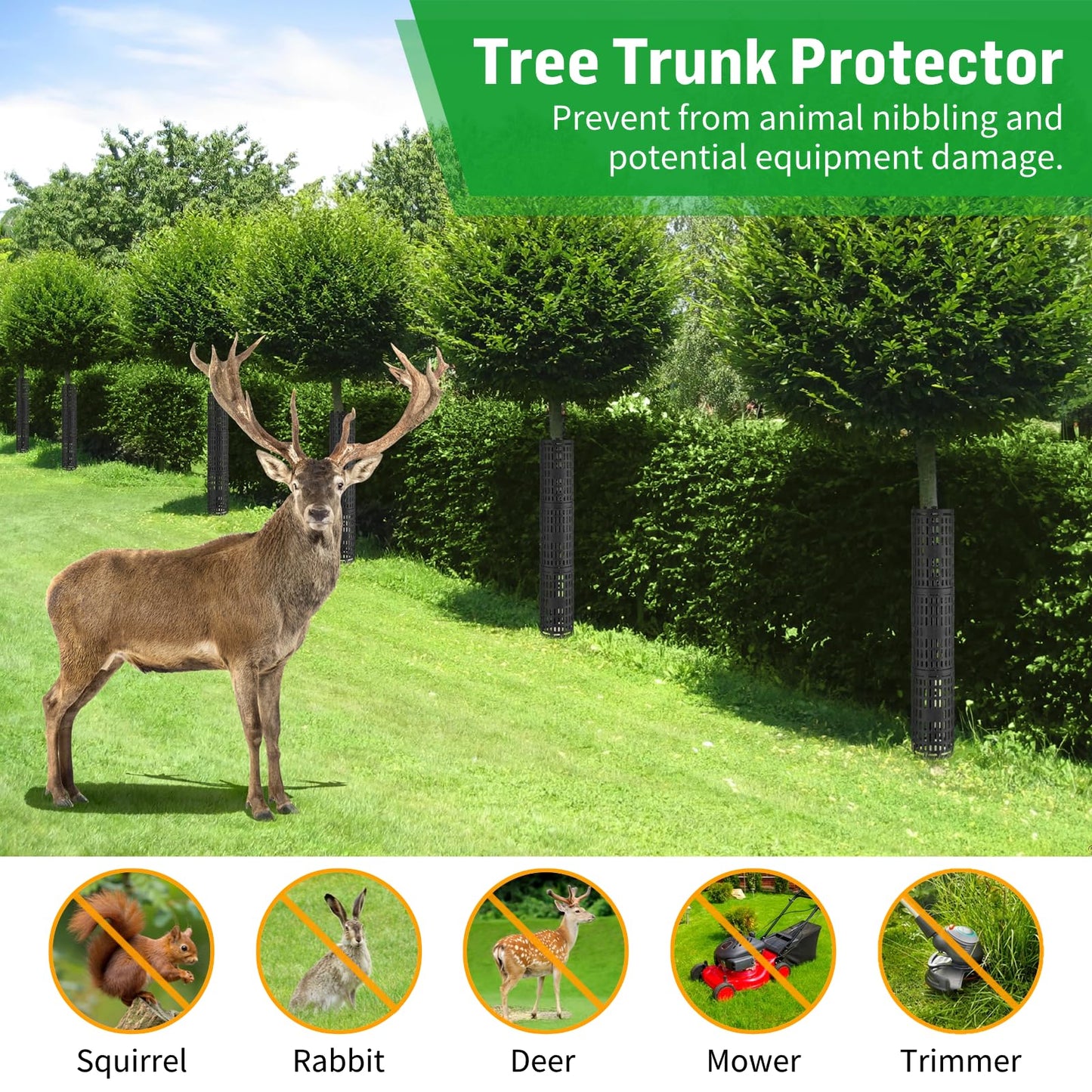 20PCS Plant and Tree Guard Protector, Tree Trunk Protector Around Trunk Bark, Saplings, and Vines, Expandable Mesh Tree Bark Protector 15 Inches Tall, Protect from Trimmers, Mowers, and Animals
