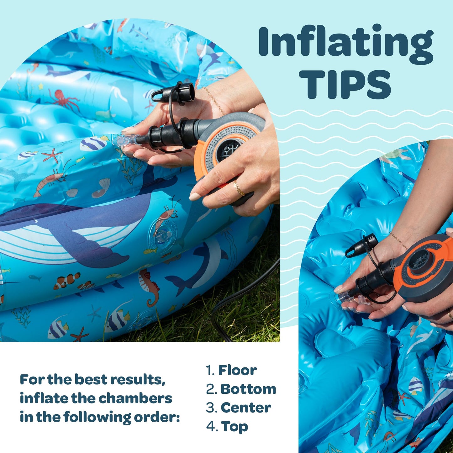 Inflatable Kiddie Pool for Toddlers, 48"X12" Round Plastic Blow Up Kids Swimming Pool, Outdoor Water Play, Ball Pit Toys for Kids Age 2 3 4 5, Summer Essential Baby Splash Pools with Cushioned Floor
