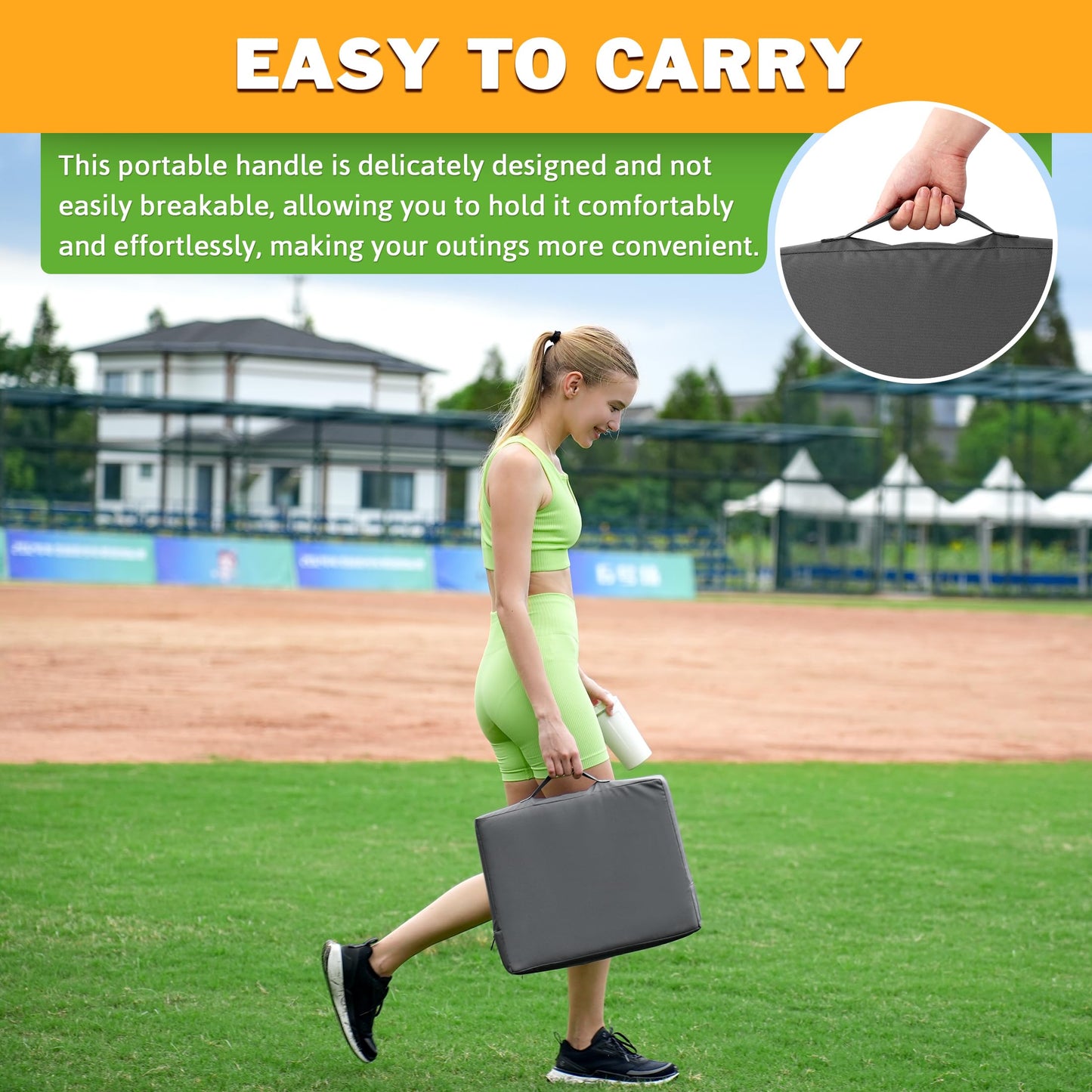 FASTMOMENT 2 Pcs Stadium Seat Cushions Water-Repellent Bleacher Seat Cushions Indoor & Outdoor Seat Cushion for Bleachers Portable Stadium Cushion for Sports Events, Chairs, Beaches