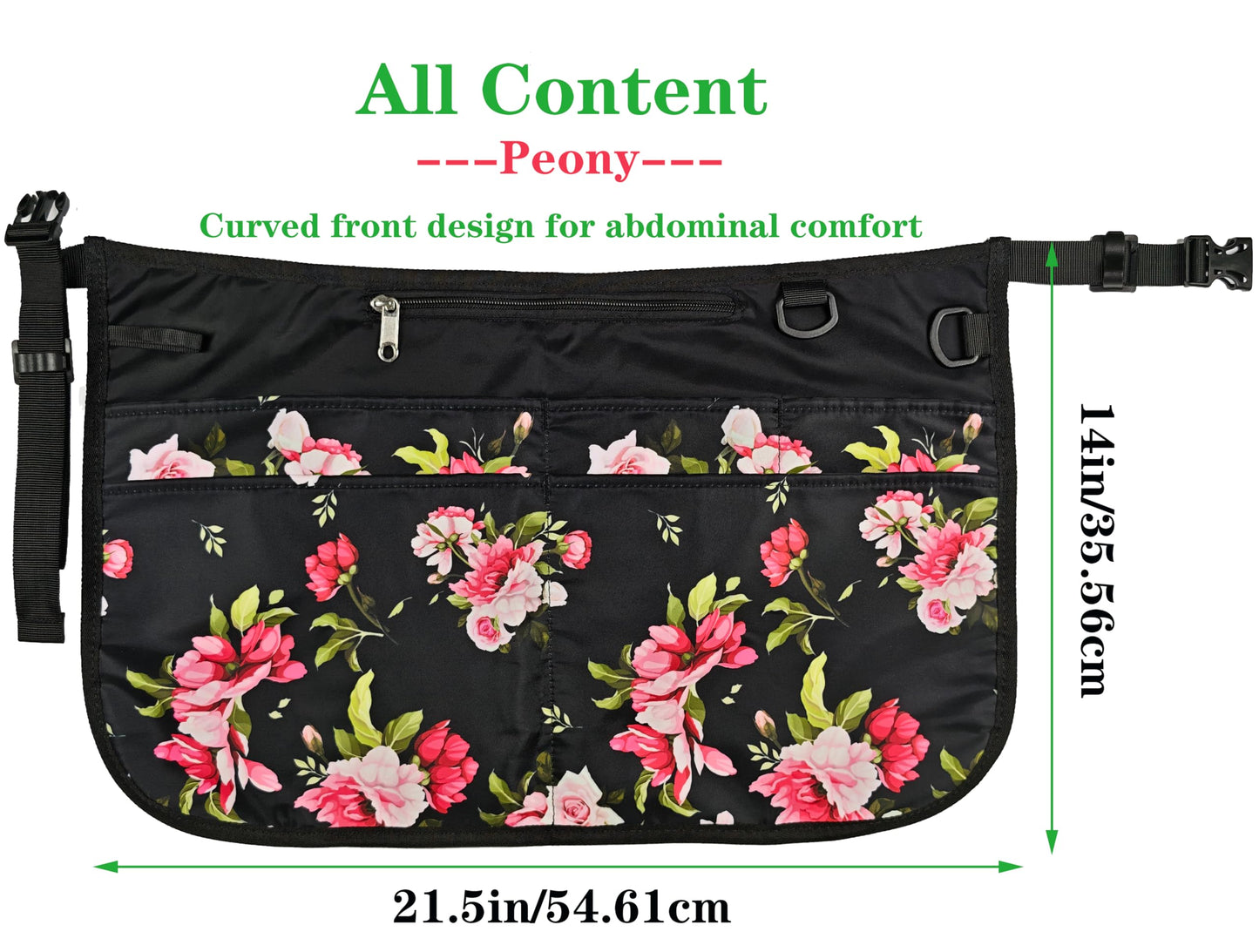 Bafelia Barber Apron with 6 Pockets, Waterproof and Bleach-proof Hair Stylist Apron for Men Women,Hairdresser Apron for Cosmetology (Peony)